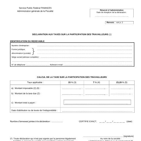 Aperçu du document Déclaration 273Part (PDF, 693.41 Ko) — Déclarations, Belgique (CERFA n°121-273-part)